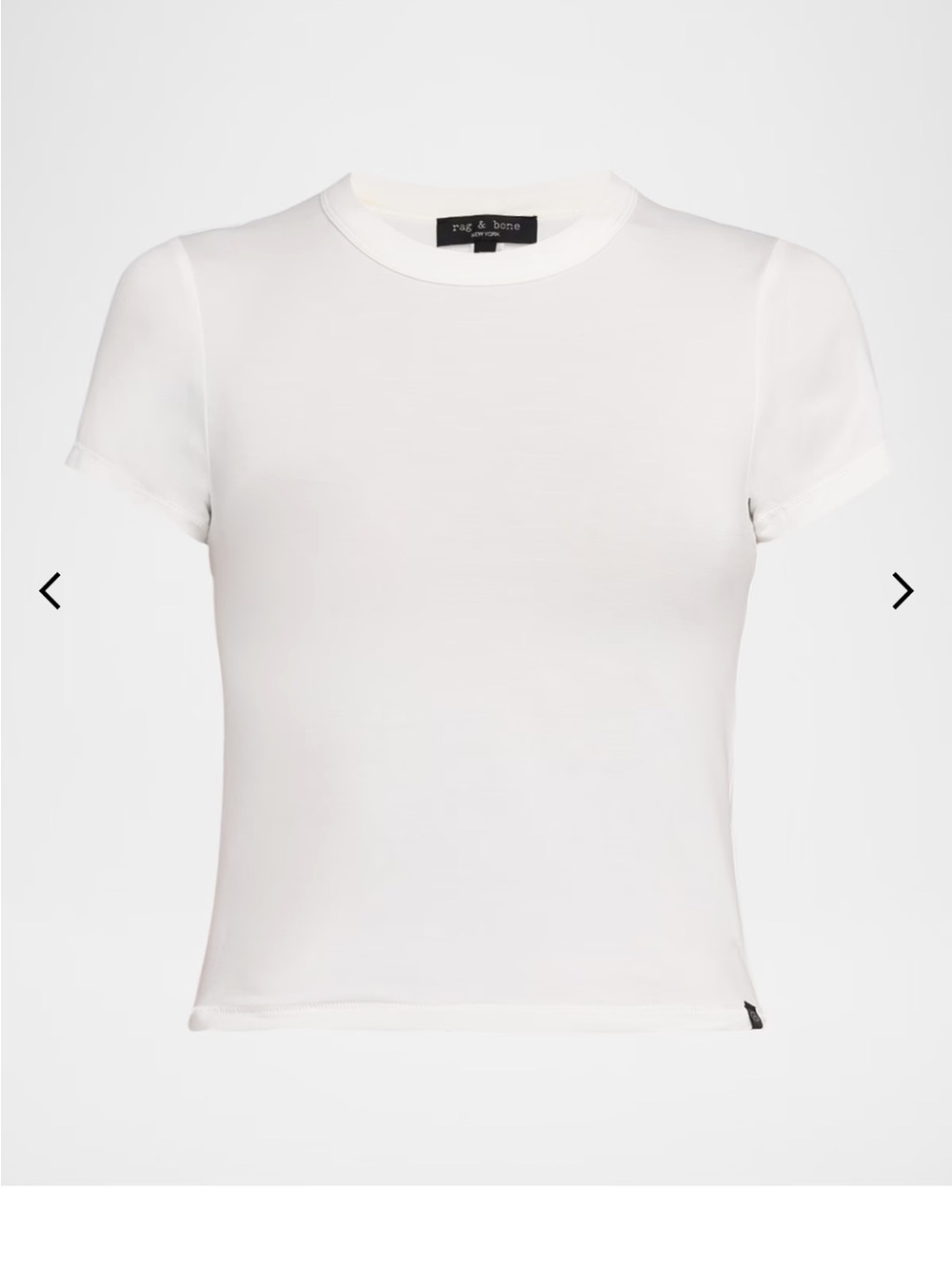 rag & bone White Slim Crewneck Short Sleeve Tee